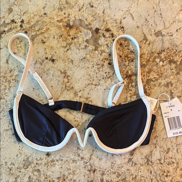 L*Space Black and White Bikini Set Modern Minimalist Swim - Picture 4 of 9